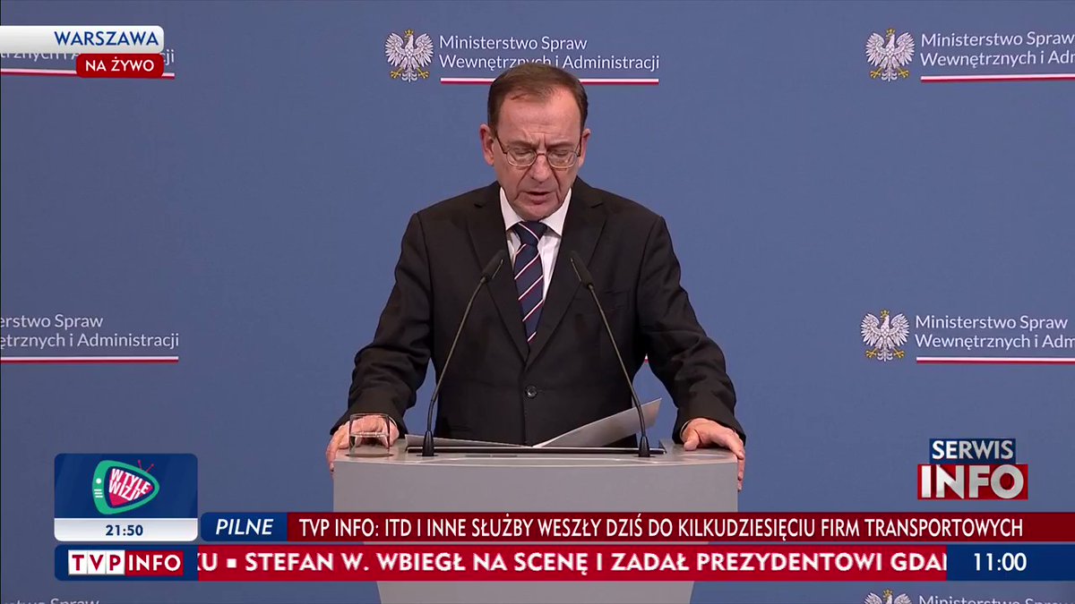 .@Kaminski_M_, @MSWiA_GOV_PL: За последние дни Служба внутренней безопасности задержала 9 человек, подозреваемых в сотрудничестве с российскими спецслужбами. Подозреваемые вели разведывательную деятельность против Польши и подготовили диверсию по заказу российской разведки.