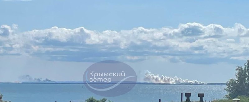 Smoke over Kerch bridge again