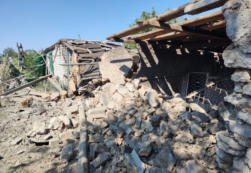 Russian artillery shelled Khreschenivka village in Kherson region