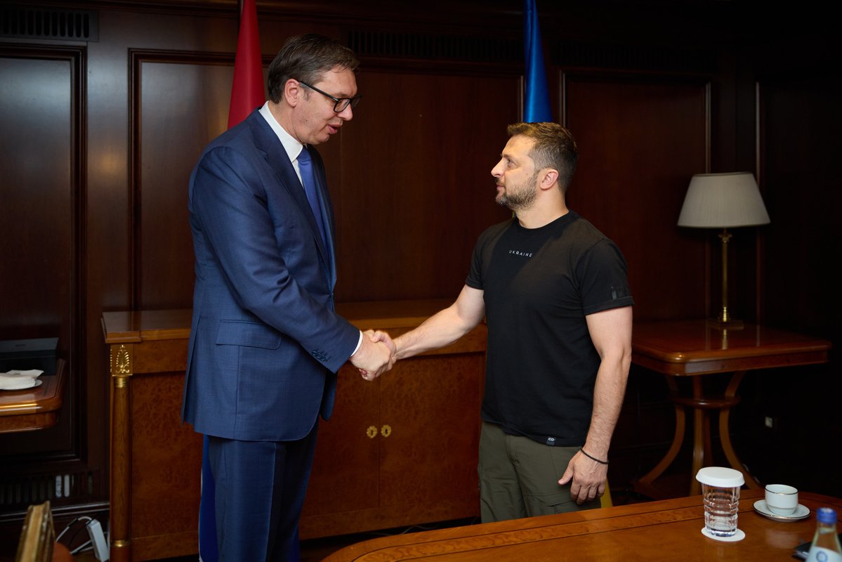 President of Ukraine Zelensky met with President of Serbia Vucic at Ukraine-Balkans summit in Athens. Discussed UN Charter and the inviolability of borders, nations's shared future in the common European home