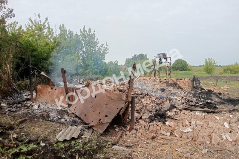 Damage in Uhroidy village of Sumy region as result of Russian shelling yesterday