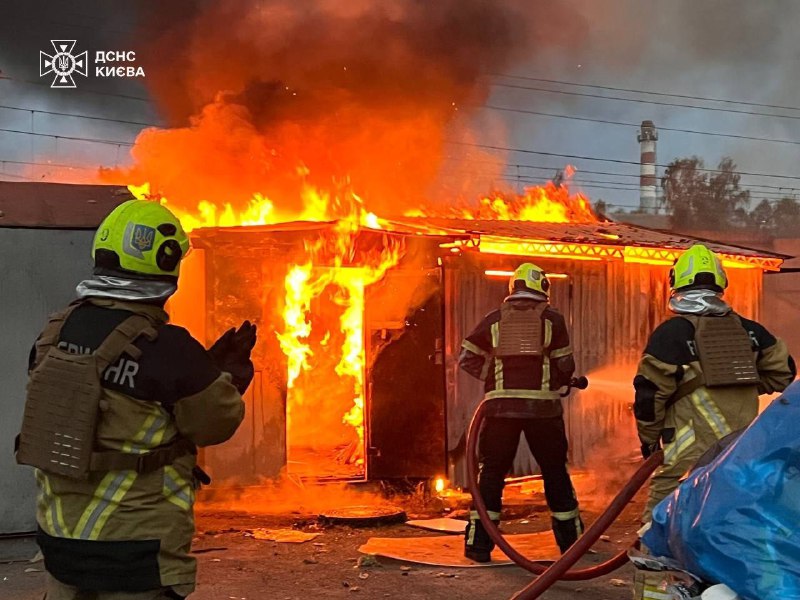 Damage and several fires in Kyiv as result of Russian missile attack this morning