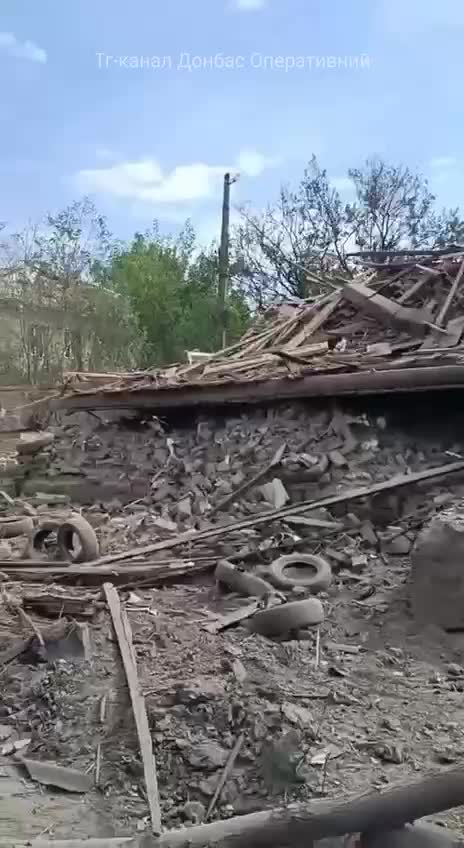 Destruction in Kostiantynivka as result of Russian bombardment