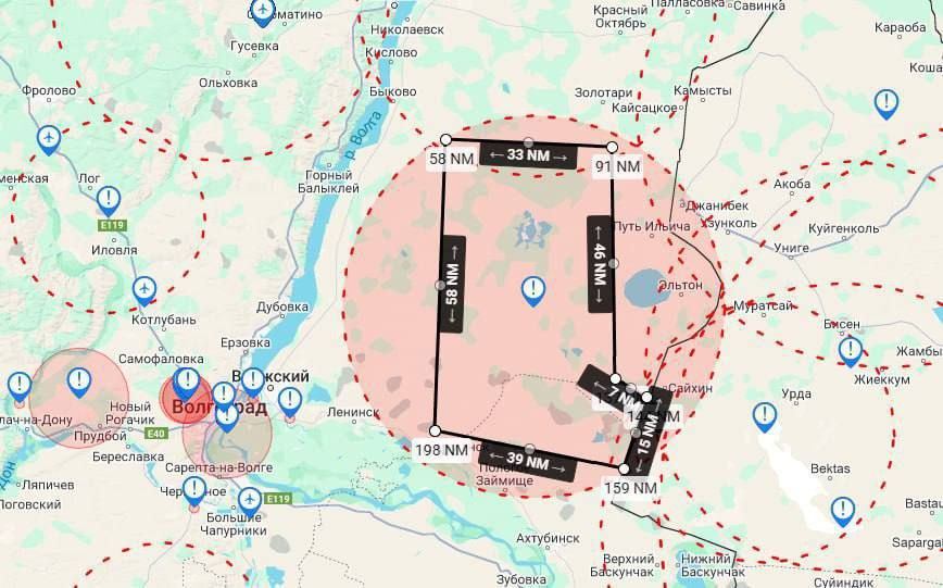 Russia has closed airspace over parts of Volgograd and Saratov regions, including the Kapustin Yar range, from 06:00 on May 12 to 06:00 on May 13—likely for a ballistic missile test, as the BO code and unlimited altitude restriction suggest