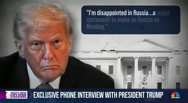 Donald Trump, in an interview with NBC: I'm disappointed in Russia. will make a major statement on Monday. @POTUS also says the U.S. will send weapons to Ukraine through NATO, including Patriots, and that NATO allies will “100% pay for them.”