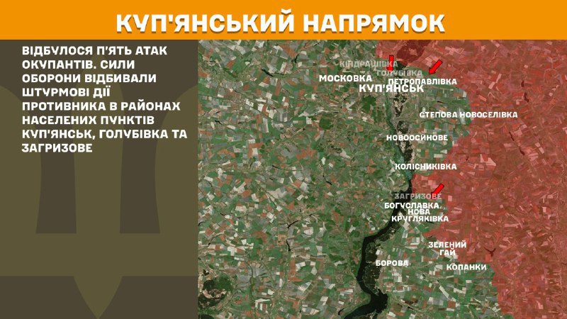 At Kupyansk direction clashes yesterday near Kupyansk, Holubivka and Zahryzove, - General Staff of Armed Forces of Ukraine reports