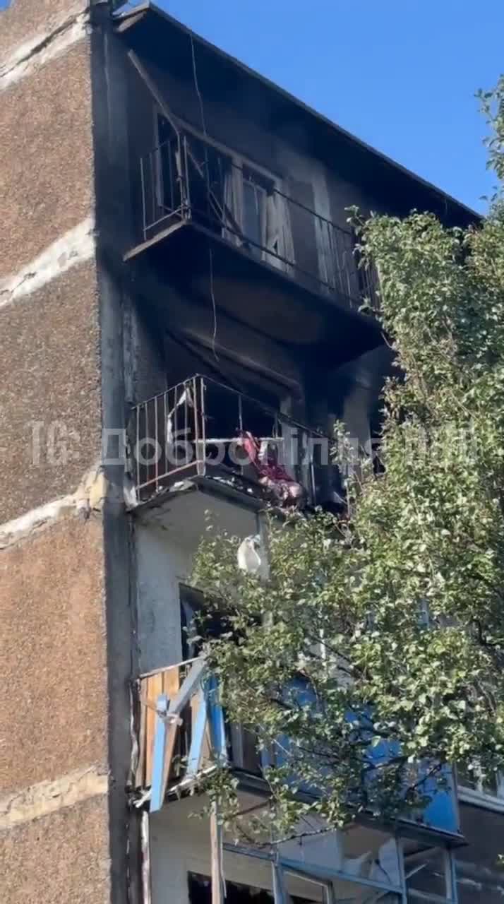 Destruction in Dobropillia as result of bombardment overnight