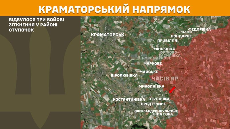 At Kramatorsk direction clashes yesterday near  Stupochky, - General Staff of Armed Forces of Ukraine reports