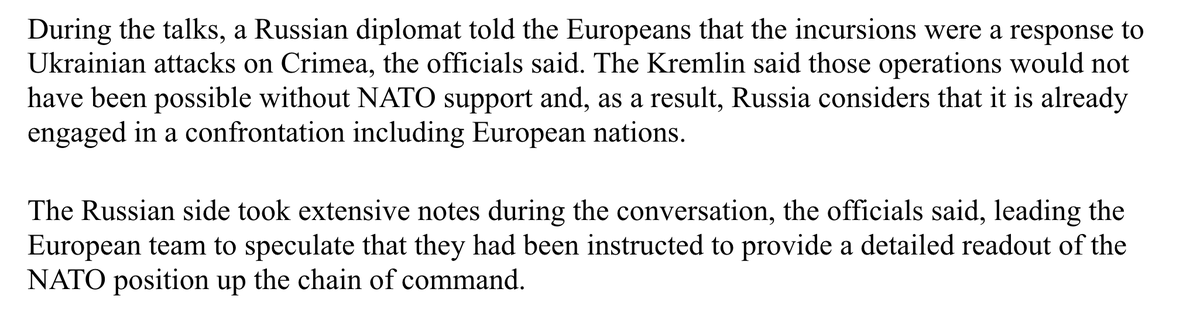 At a meeting in Moscow, a Russian diplomat told the British, French and German envoys that the Russian air incursions into Estonia were a deliberate response to Ukrainian attacks on Crimea, officials familiar with the exchange tells Bloomberg