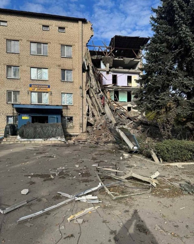 Police station damaged in Dobropillia as result of shelling