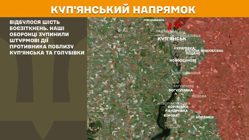 At Kupyansk direction clashes yesterday near Kupyansk and Holubivka, - General Staff of Armed Forces of Ukraine reports