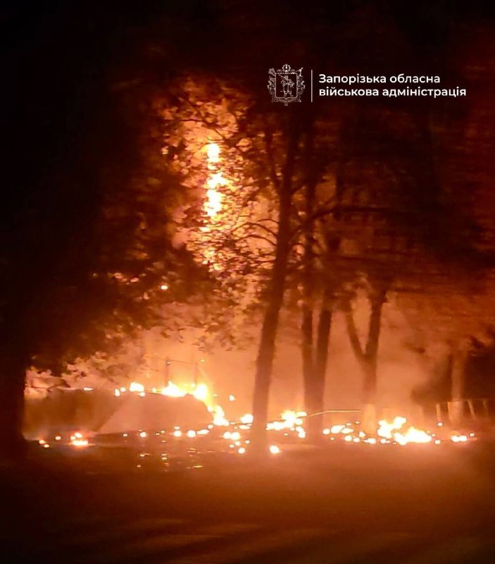 Fires reported in Zaporizhzhia after drones strikes