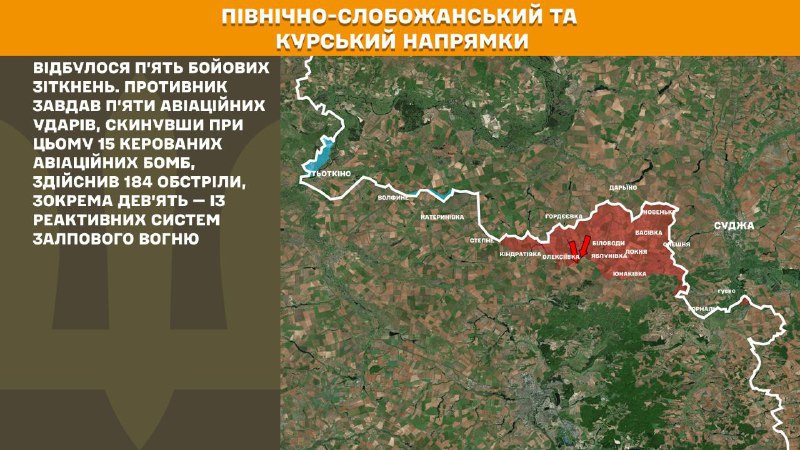 At Kursk and North Slobozhansky(Sumy) direction Ukrainian forces have repelled 5 Russian army assaults, - General Staff of Armed Forces of Ukraine reports