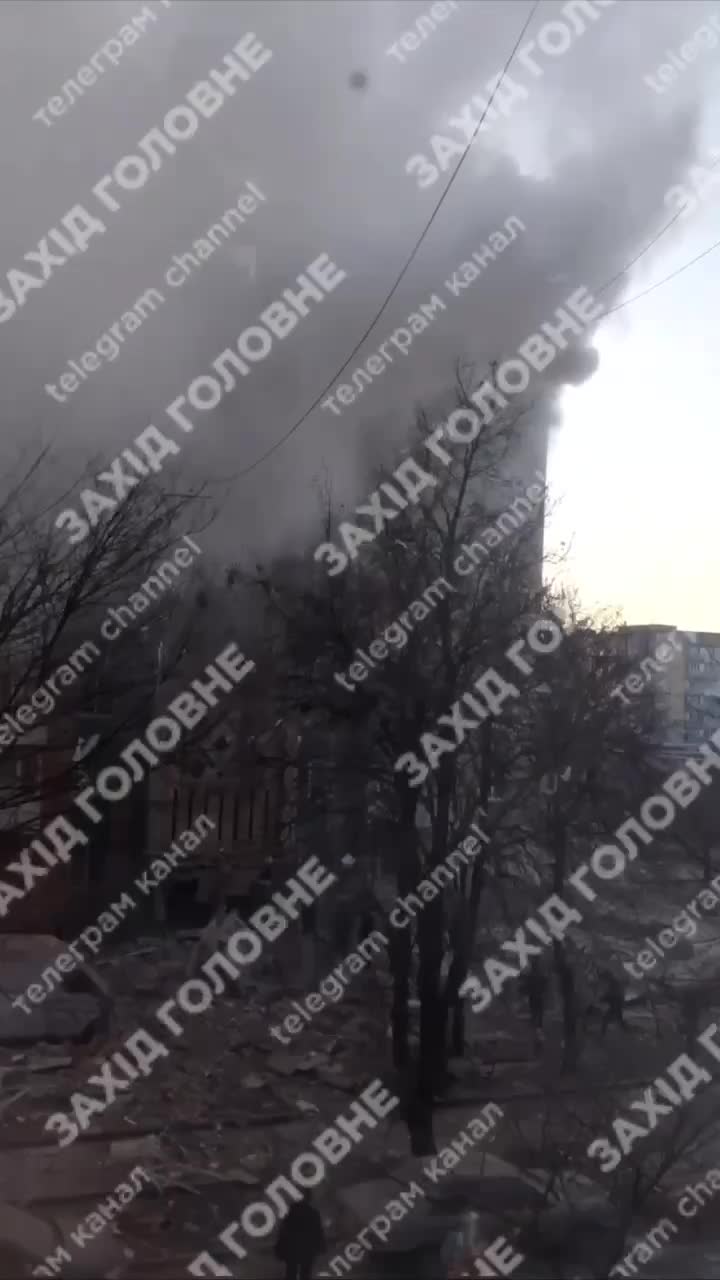 Residential apartments block was partially destroyed as result of Russian attack in Ternopil