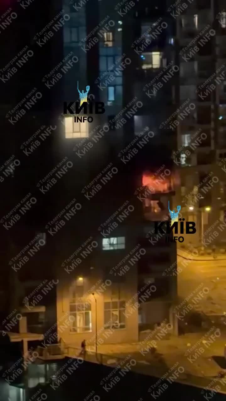 Drone hit a residential house in Pechersky district of Kyiv, causing fire