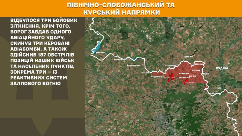 At Kursk and North Slobozhansky(Sumy) direction Ukrainian forces have repelled 3 Russian army assaults, - General Staff of Armed Forces of Ukraine reports