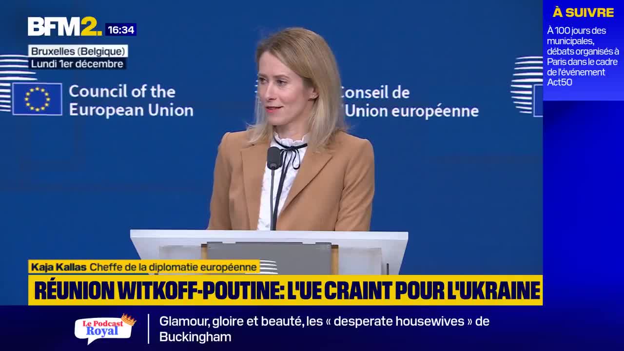 Ukraine negotiations: I fear that all the pressure will be put on the weaker side, because Ukraine's surrender is the easiest way to end this war, said EU foreign policy chief Kaja Kallas in Brussels