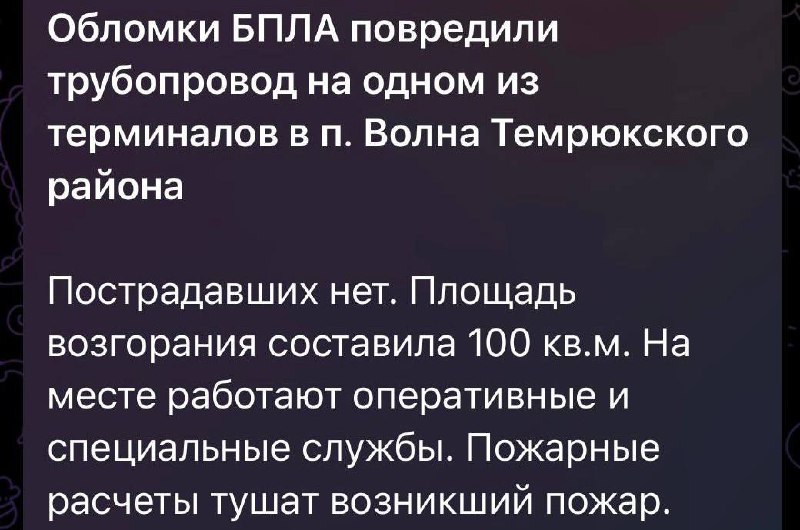 Des drones ont attaqué le port de Taman dans le kraï de Krasnodar.