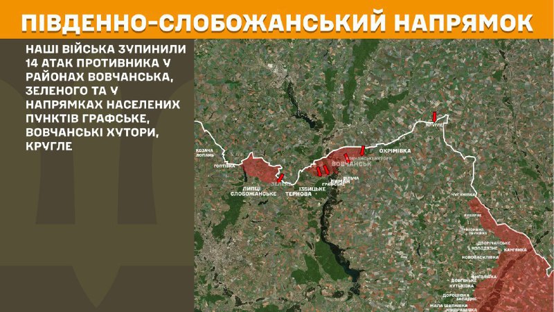 Hier, dans la direction de Slobozhansky Sud (Kharkiv), des affrontements se sont produits près de Vovchansk, Zelene et en direction de Hrafske, Vovchanski Khutory, Kruhle, - rapporte l'état-major général des forces armées d'Ukraine.