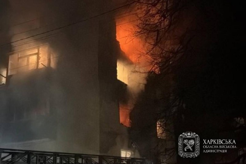 Drooni osui asuintaloon Tšuhuivissa Harkovassa