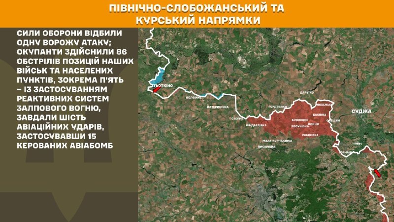 Na kierunku Kursk i Północny Słobożański (Sumy) siły ukraińskie odparły natarcie 1 armii rosyjskiej – informuje Sztab Generalny Sił Zbrojnych Ukrainy