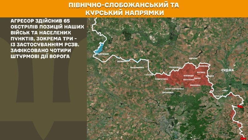 At Kursk and North Slobozhansky(Sumy) direction Ukrainian forces have repelled 4 Russian army assaults, - General Staff of Armed Forces of Ukraine reports