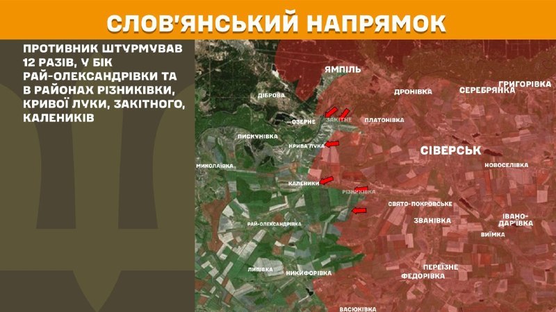 Hier, en direction de Sloviansk, des affrontements se sont produits près de Riznykivka, Kryva Luka, Zakitne, Kalenyky, - rapporte l'état-major général des forces armées d'Ukraine.