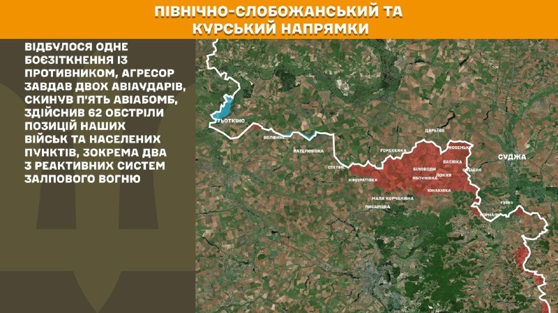 На Курском и Северо-Слобожанском (Сумском) направлениях украинские войска отразили атаку одной российской армии, - Генштаб ВСУ сообщает