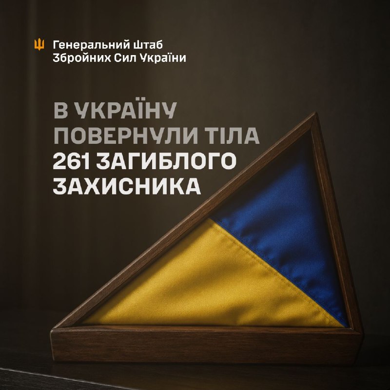 Тела 261 предположительно украинского военнослужащего были возвращены в Украину.