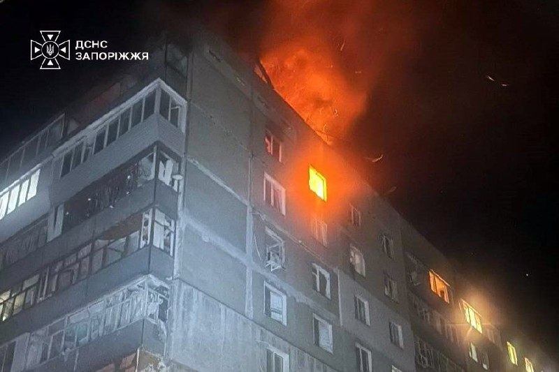 At least 2 people wounded as result of Russian strikes against civilian infrastructure in Zaporizhzhia overnight